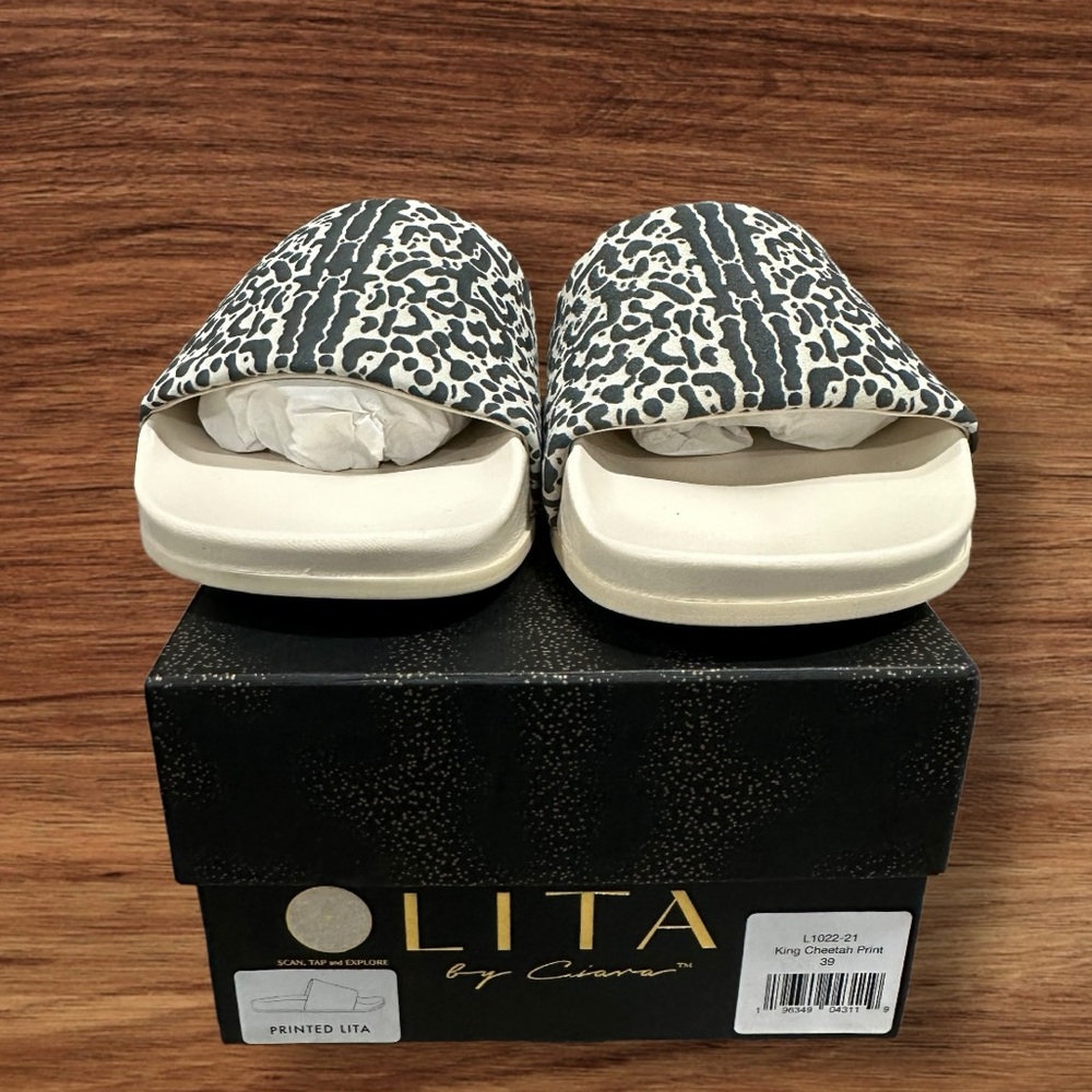 Woman’s LITA By Ciara King Cheetah Print Slides Made in Italy 🇮🇹, EU 39 / 8.5.